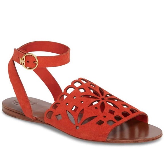 Tory Burch May Perforated Ankle Strap Sandal Size8